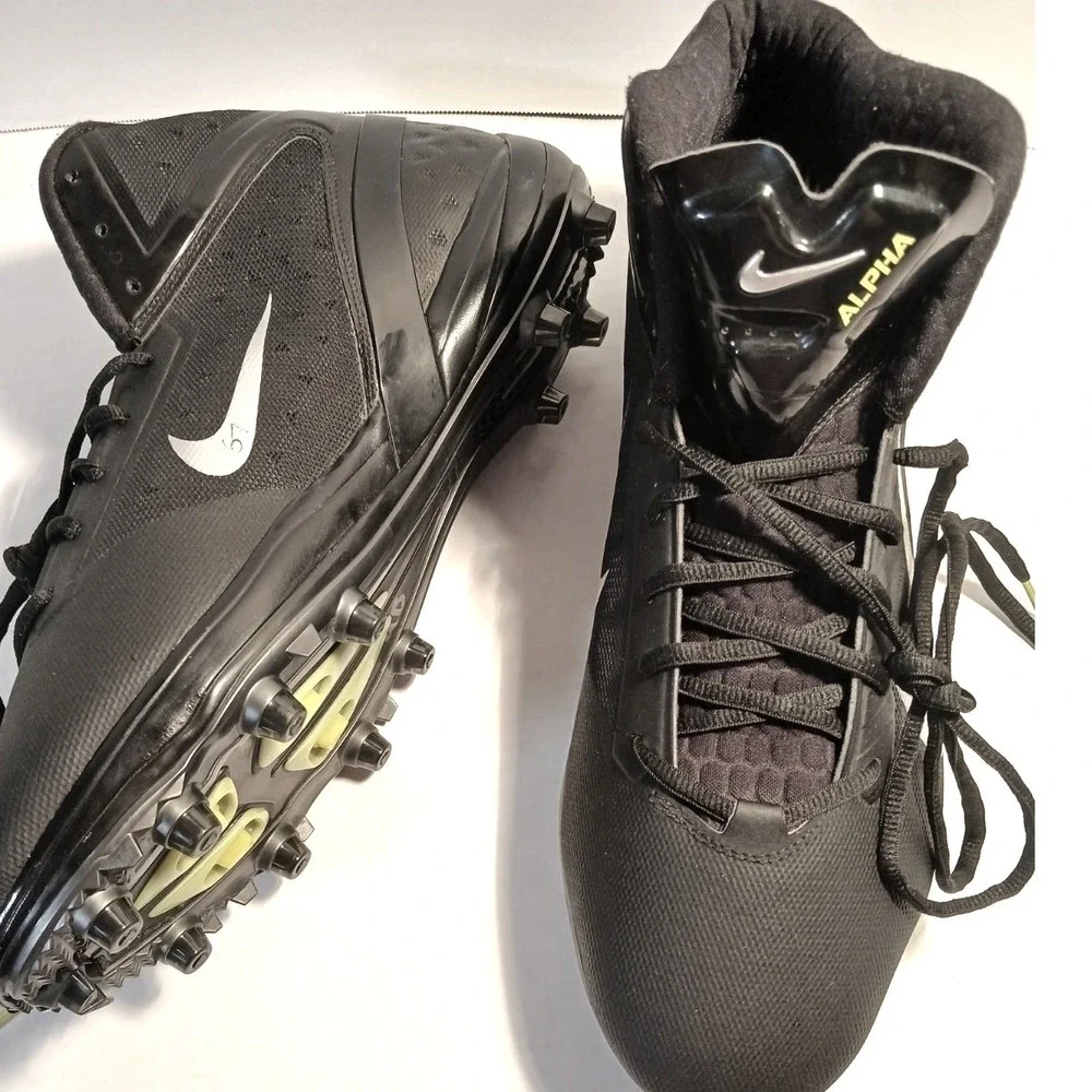 Mens Nike Alpha Talon Elite Football‎ Cleats Blk Sz 16 Excellent Durable Support